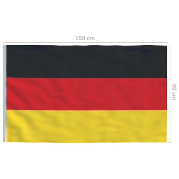 Buum24 Saksamaa lipp ja lipumast, alumiinium, 6 m