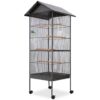 I Katusega Linnupuur Terasest 66 X 66 X 155 Cm,