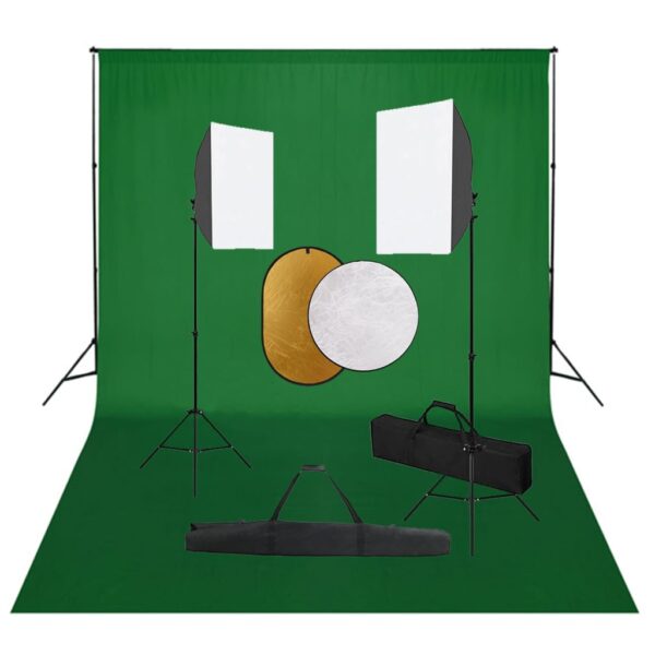 Fotostuudiokomplekt Valgustuse, Taustapildi Ja Reflektoriga