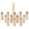 13-Osaline Kubb Viskemäng Numbritega, Kandekotiga, Männipuit