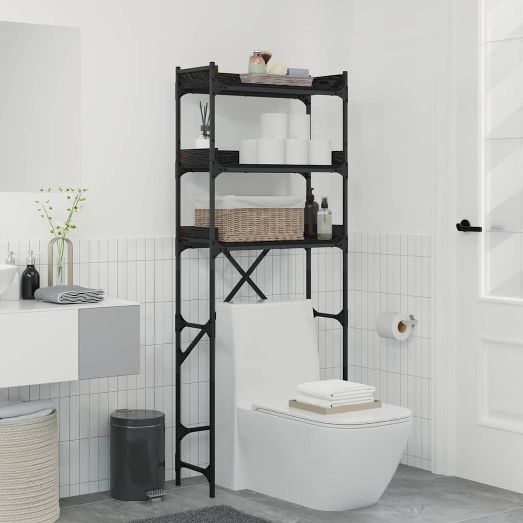 Pesumasina Riiul Riiuliga Must 0Ak 67 X 25 X 163 Cm Tehispuit