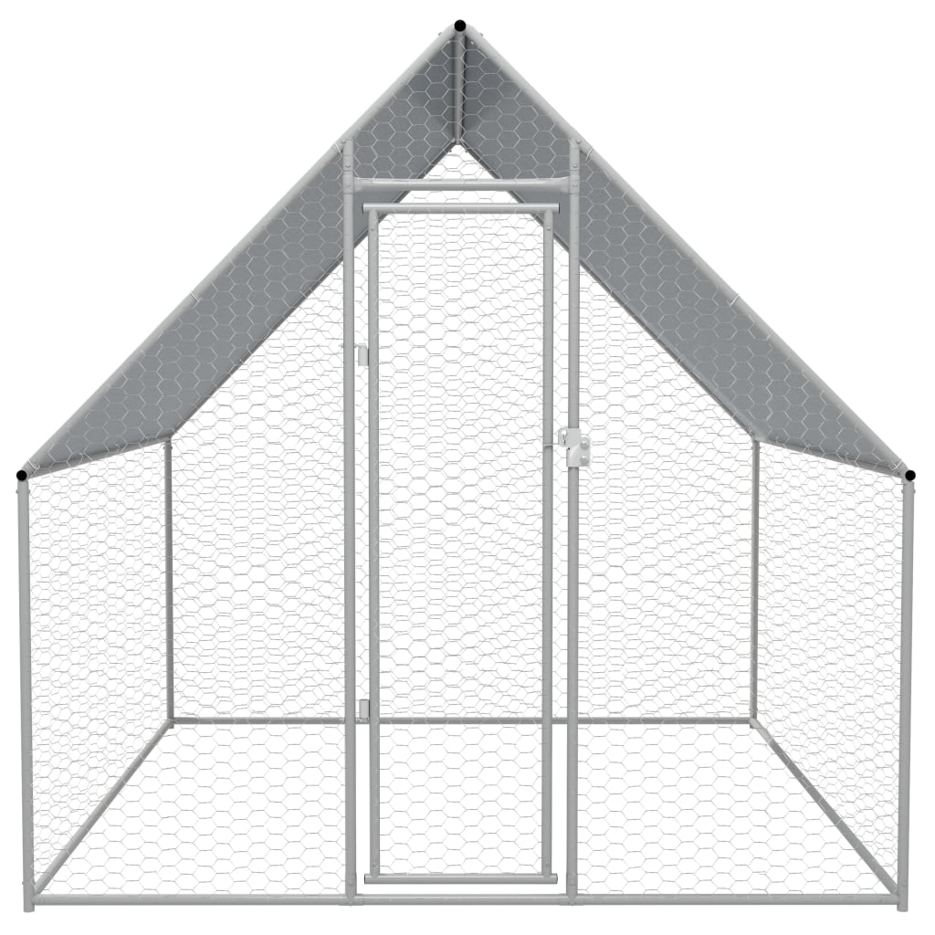 Kanaaedik katusega 2 × 2 × 1,92 m – tsingitud teras - Image 2