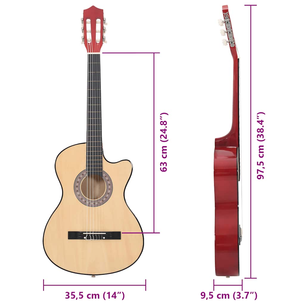 12 osaline akustilise kitarri komplekt 6 Keelega 38'' - Image 12