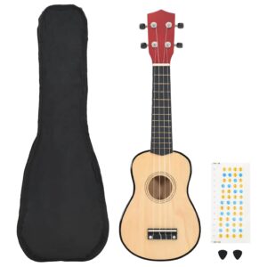 Sopran Ukulele Komplekt Kotiga Lastele Naturaalne