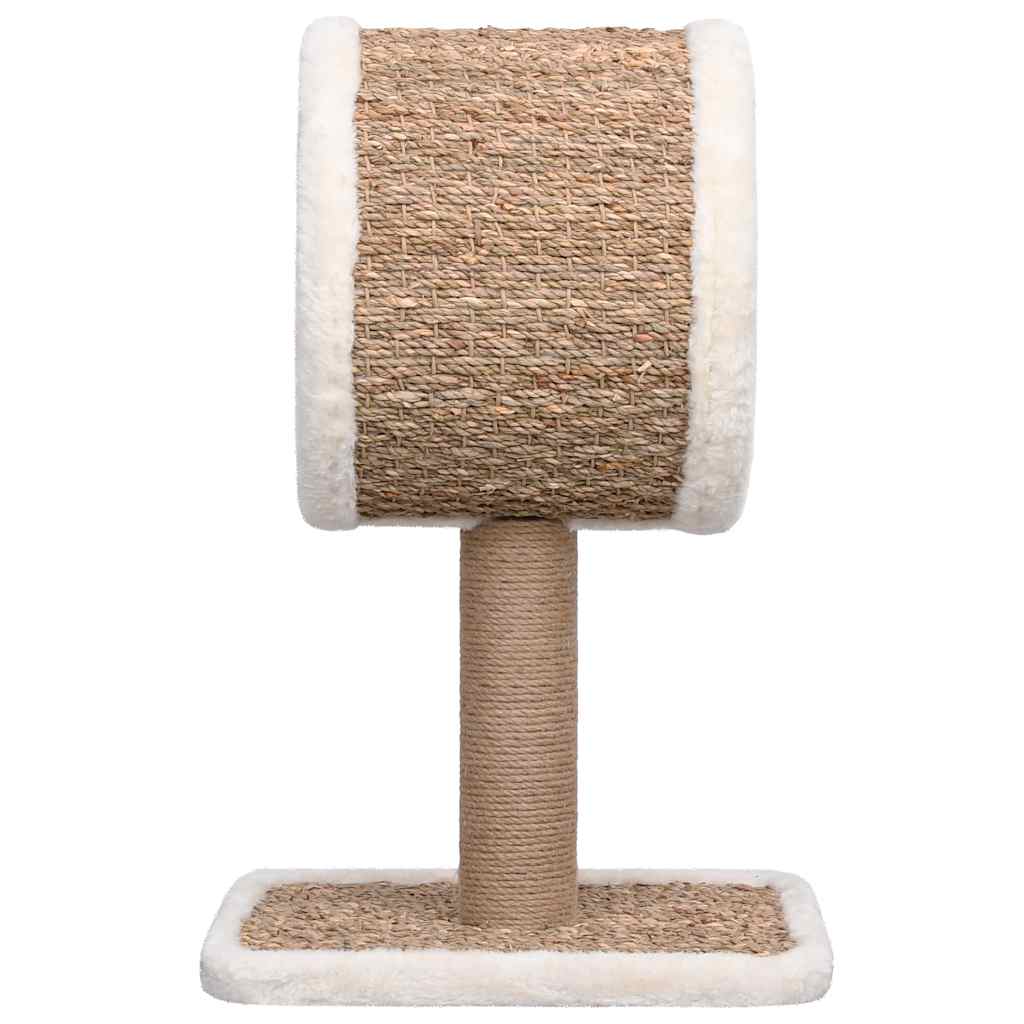 Tunneli ja mänguasjaga kassimaja 56 cm – mererohust kraapimispuu kassidele - Image 4