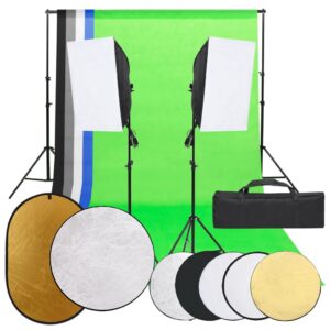Fotostuudio Komplekt Valgustuse, Taustapildi Ja Reflektoriga