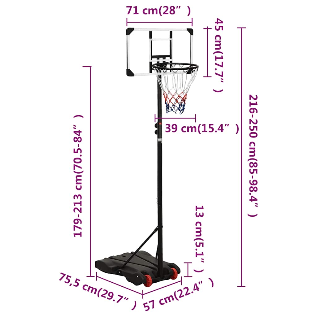 Reguleeritav korvpallikorv jalaga 216–250 cm – läbipaistev polükarbonaadist korvpallilaud - Image 10