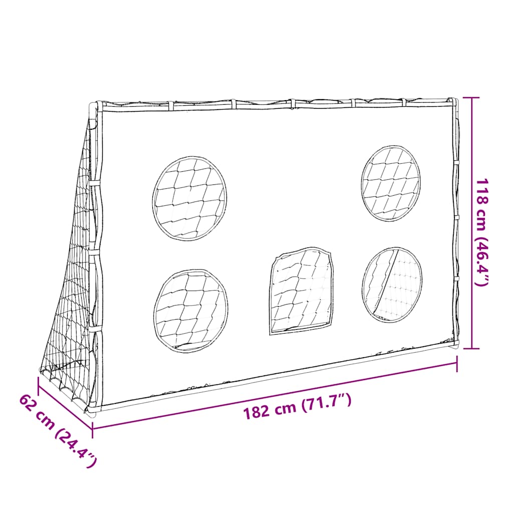 Laste jalgpallivärav täpsusseina, palli ja pumbaga 182 cm - Image 11