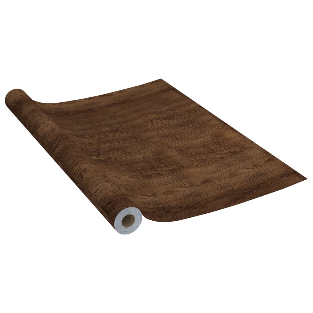 Iseliimuv mööblikile puiduimitatsiooniga, tume tamm, 500 × 90 cm - Pilt 2