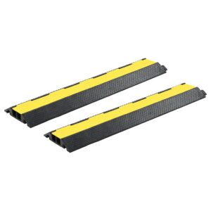 Must-kollane 2-kanaliga kummist kaablikaitse 101,5 cm, 2 tk