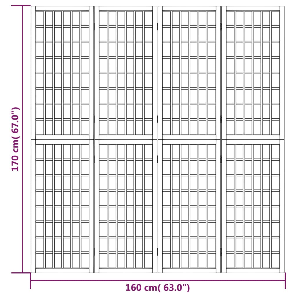 Kokkupandav 4-paneeliga Jaapani stiilis sirm 160 × 170 cm, valge - Pilt 7