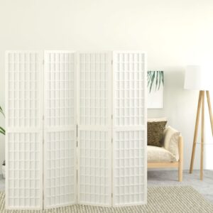 Valge 4-paneeliga Jaapani stiilis sirm 160 × 170 cm