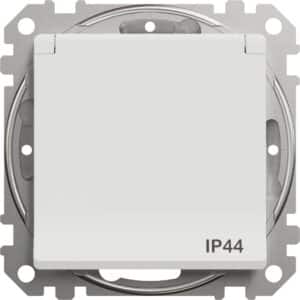 Schneider Electric Sedna Design maandusega pistikupesa IP44 valge