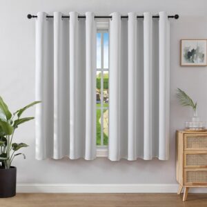 Joydeco hallikasvalged pimendavad rõngaskardinad 132 × 158 cm, kaks kardinat metallrõngastega