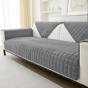 Hall pehme flanellist diivanikate 90 × 210 cm, libisemisvastase silikoonpõhjaga
