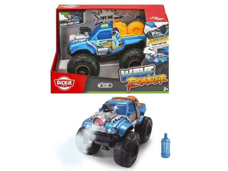 Mänguauto Dickie Toys Wave Runner 1:16, monster truck tulede, helide ja suitsuefektiga