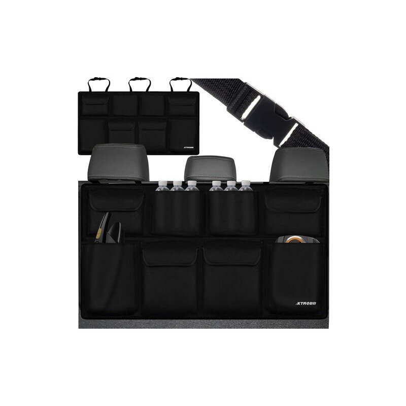 must pagasiruumi organiseerija tagaistme seljatoele, 8 taskuga, 86,5 × 48 cm